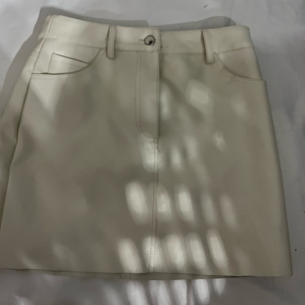 White pleather skirt